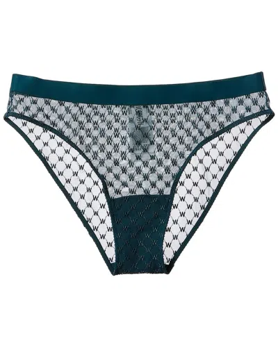 Wolford Sheer Logo Brief In Green