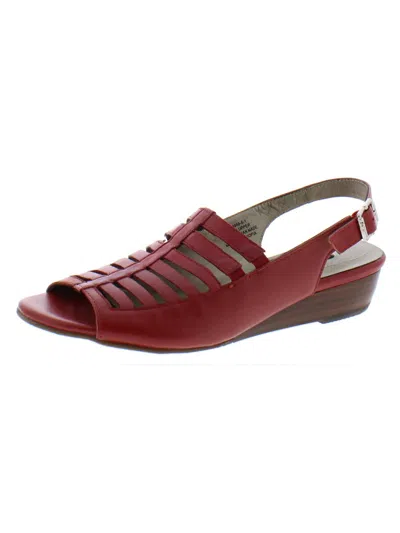 Array Iris Womens Leather Huarache Slingback Sandals In Red