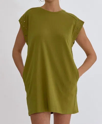 Entro Fun Dress In Avocado In Green