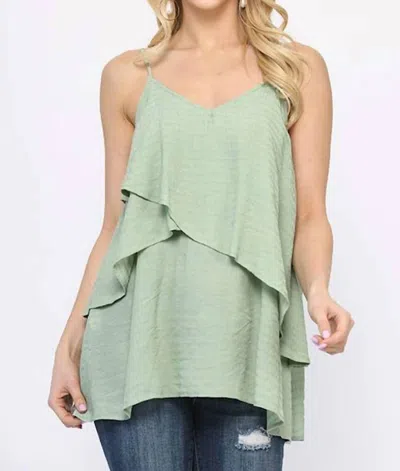 Gigio Layer By Layer Tank In Dusty Mint In Green