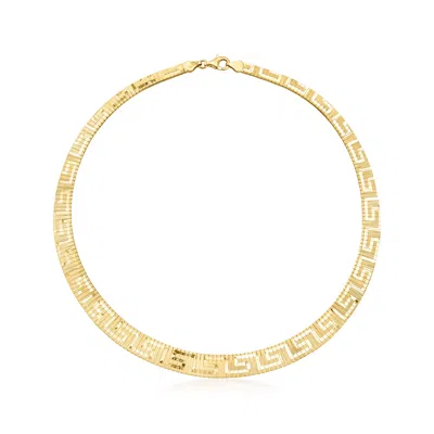 Ross-simons Italian 18kt Gold Over Sterling Greek Key Cleopatra Necklace