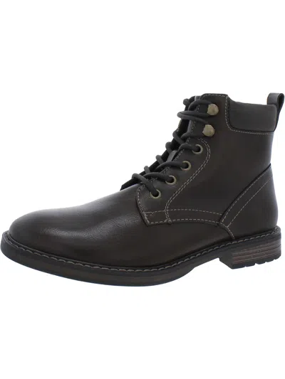 Club Room Westin Mens Faux Leather Lace-up Ankle Boots In Multi