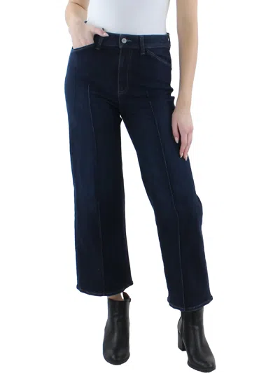 Paige Anessa Womens High Rise Pleated Ankle Jeans In Blue