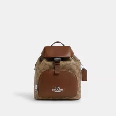 Coach Outlet Pace Backpack In Signature Canvas In Beige