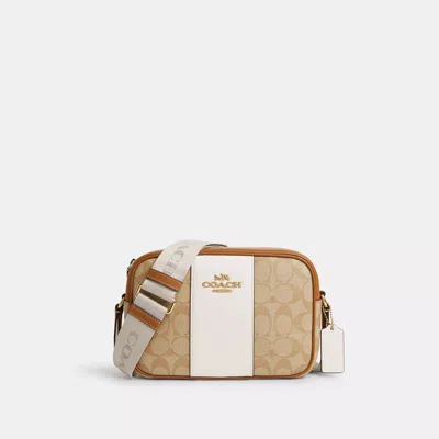 Coach Outlet Jamie Camera Bag In Signature Canvas With Stripe In Brown