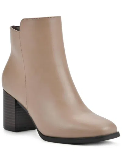 White Mountain Vogued Womens Faux Leather Ankle Booties In Beachwood Smooth