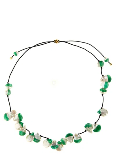 Panconesi Vacanza Pearl Necklace In Green