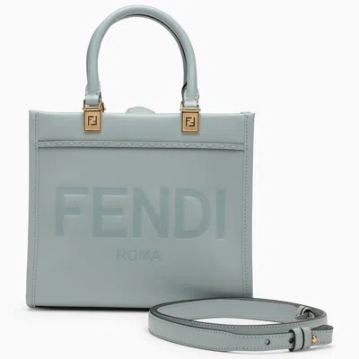 Fendi Sunshine Logo Embossed Small Tote Bag In Blue