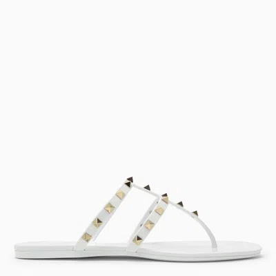 Valentino Garavani Rockstud Low Sandal In White