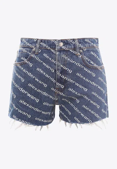 Alexander Wang Blue Bite Denim Shorts