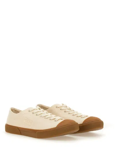 Ganni Egret Classic Low Sneakers In Ivory