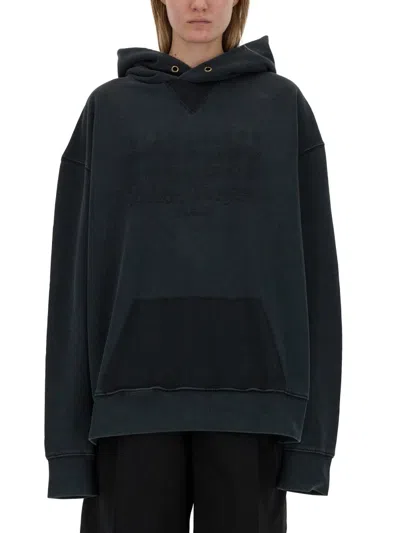 Maison Margiela Sweatshirt With Logo And Hood In Black