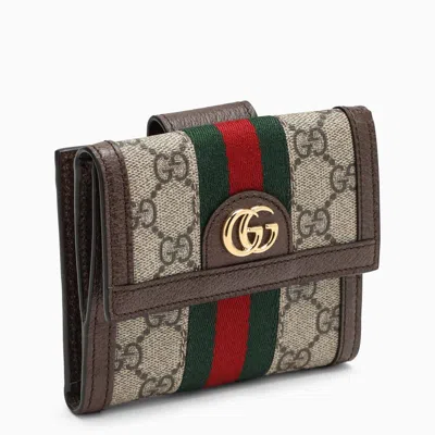 Gucci Ophidia Wallet In Gg Supreme In Beige