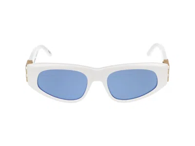 Balenciaga Sunglasses In White Gold Light Blue