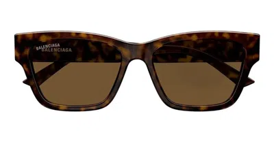 Balenciaga Eyewear Rectangular Frame Sunglasses In Tortoise