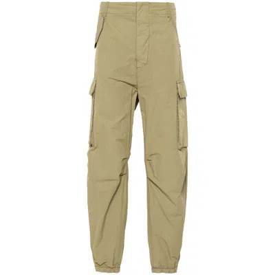 Laneus Cargo-pockets Wide-leg Trousers In Green