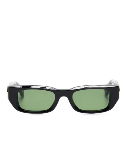 Off-white Fillmore Rectangle-frame Sunglasses In Black Green