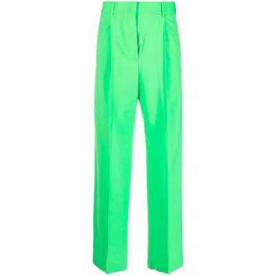Msgm Pants In Green Wool