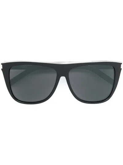 Saint Laurent 137 Devon Square Frame Sunglasses In Nero E Grigio