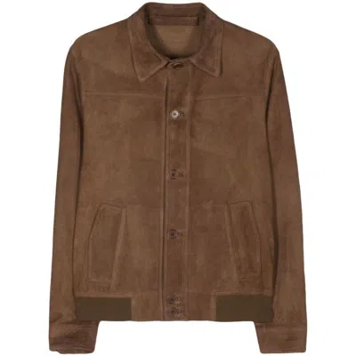Santoro Leather Outerwears In Brown