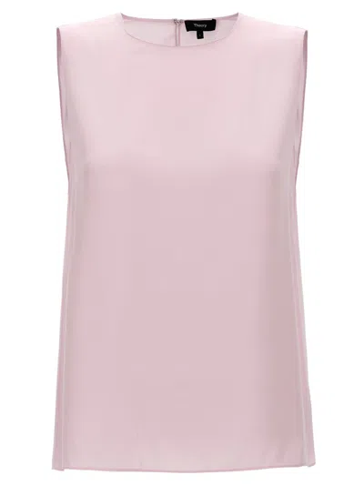 Theory Straight Shell Top In Pink