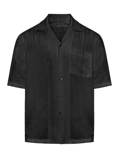 120% Lino Short-sleeved Shirt In Black