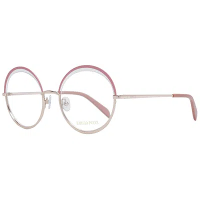 Emilio Pucci Pink Women Optical Frames In Gold