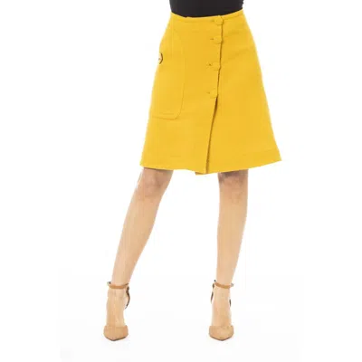 Jacob Cohen Yellow Wool Skirt