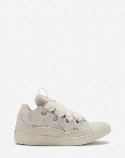Lanvin Leather Curb Sneakers For Men In Peach