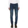 Balmain Blue Silm Biker Zip Jeans In Bleu 155