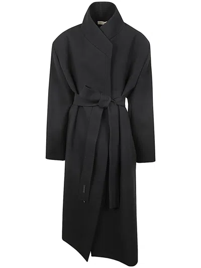 Fear Of God Stand Collar Relaxed Overcoat Clothing In Black