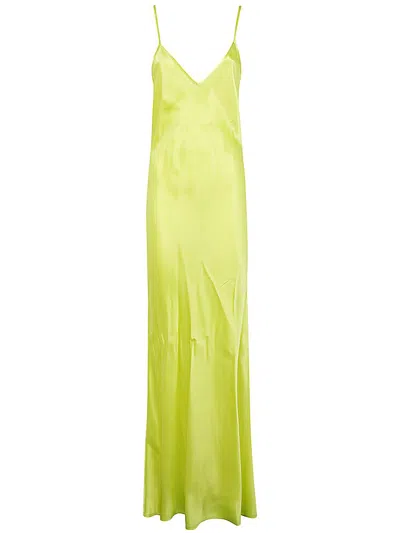 Pierre-louis Mascia Silk Slip Dress Clothing In Green