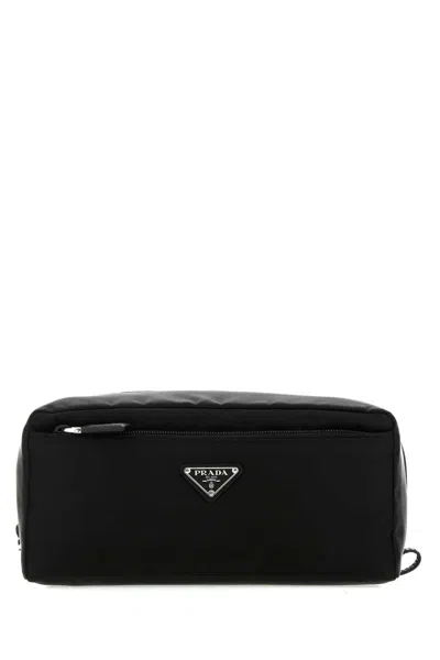 Prada Nylon Wash Bag In Black