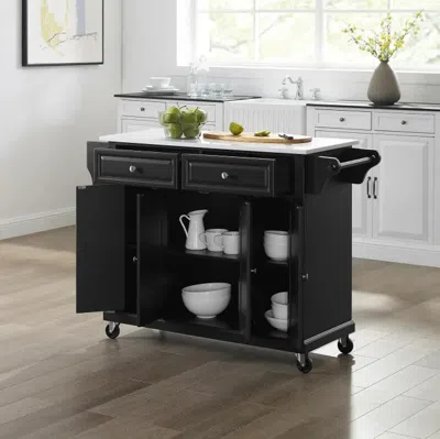Crosley Furniture - Full Size Granite Top Kitchen Cart In Black
