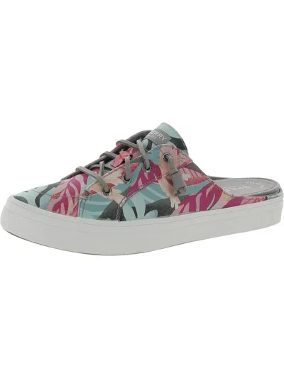 Sperry Crest Vibe Mule Womens Tropical Print Rawhide Laces Casual And Fashion Sneakers In Pink