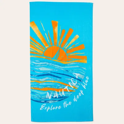 Nautica Mens Sunrise Print Beach Towel In Blue