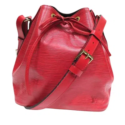 Pre-owned Louis Vuitton Noe Leather Shopper Bag () In Red