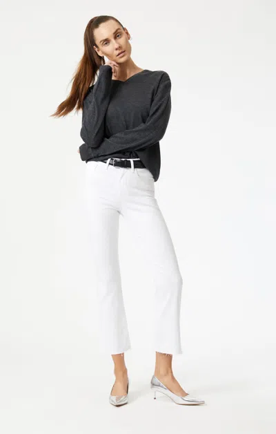 Mavi Anika Crop Flare In White La Blue