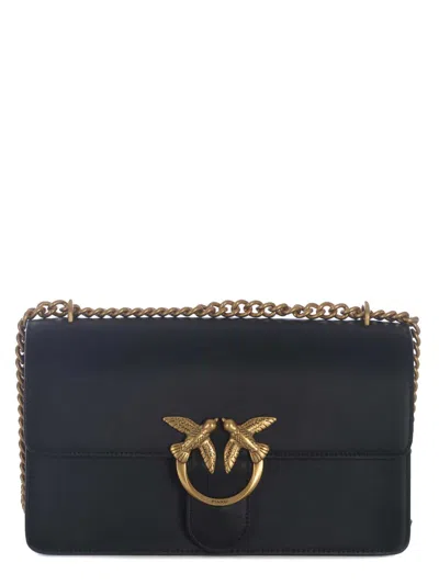 Pinko Bag  Love One Classic Made Of Soft Leather In Nero Oro
