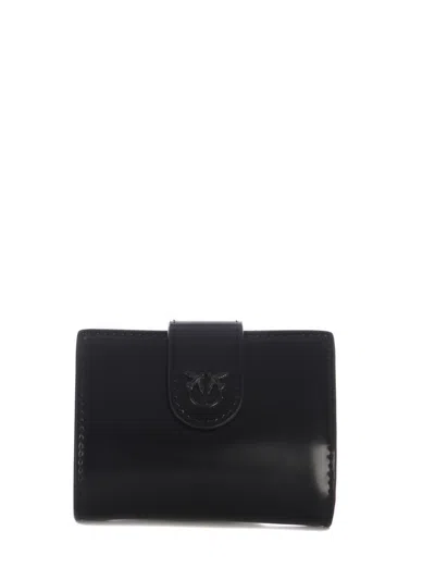 Pinko Wallet  Love Birds Made Of Leather In Nero Lucido