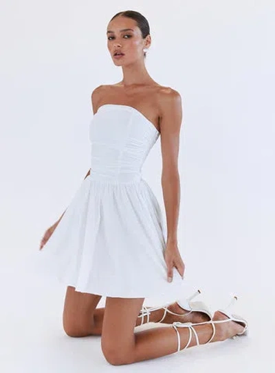 Princess Polly Lower Impact Rashida Strapless Mini Dress In White