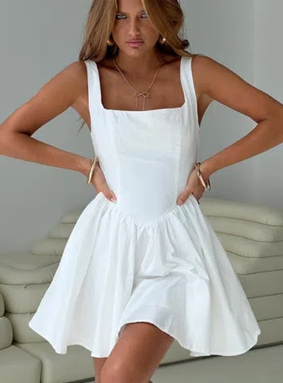 Princess Polly Lower Impact Straplie Mini Dress In White