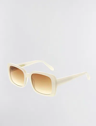 Bcbgmaxazria 1982 Rectangle Sunglasses In Cream
