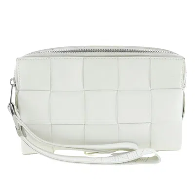 Bottega Veneta Cassette White Leather Clutch Bag ()