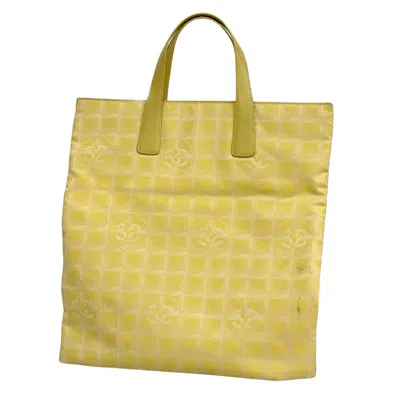 Pre-owned Chanel Yellow Canvas Tote Bag ()