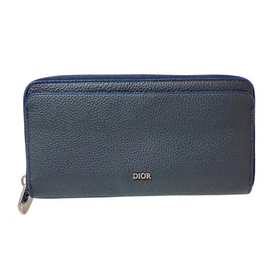 Dior Navy Leather Wallet  ()