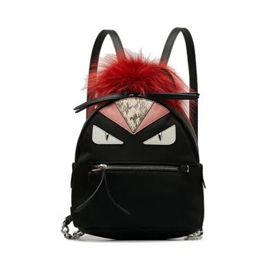 Fendi Monster Black Synthetic Backpack Bag ()