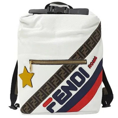 Fendi Multicolour Leather Backpack Bag () In White