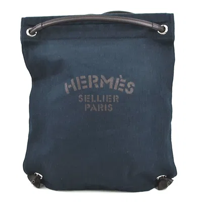 Hermes Hermès Aline Navy Canvas Backpack Bag ()