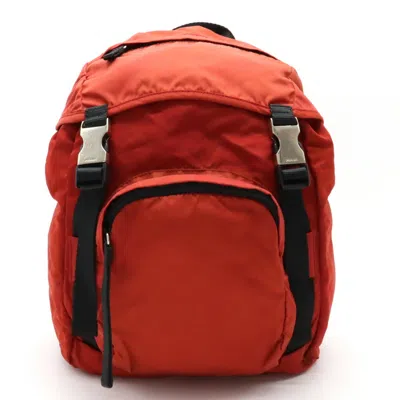 Prada -- Orange Synthetic Backpack Bag () In Burgundy